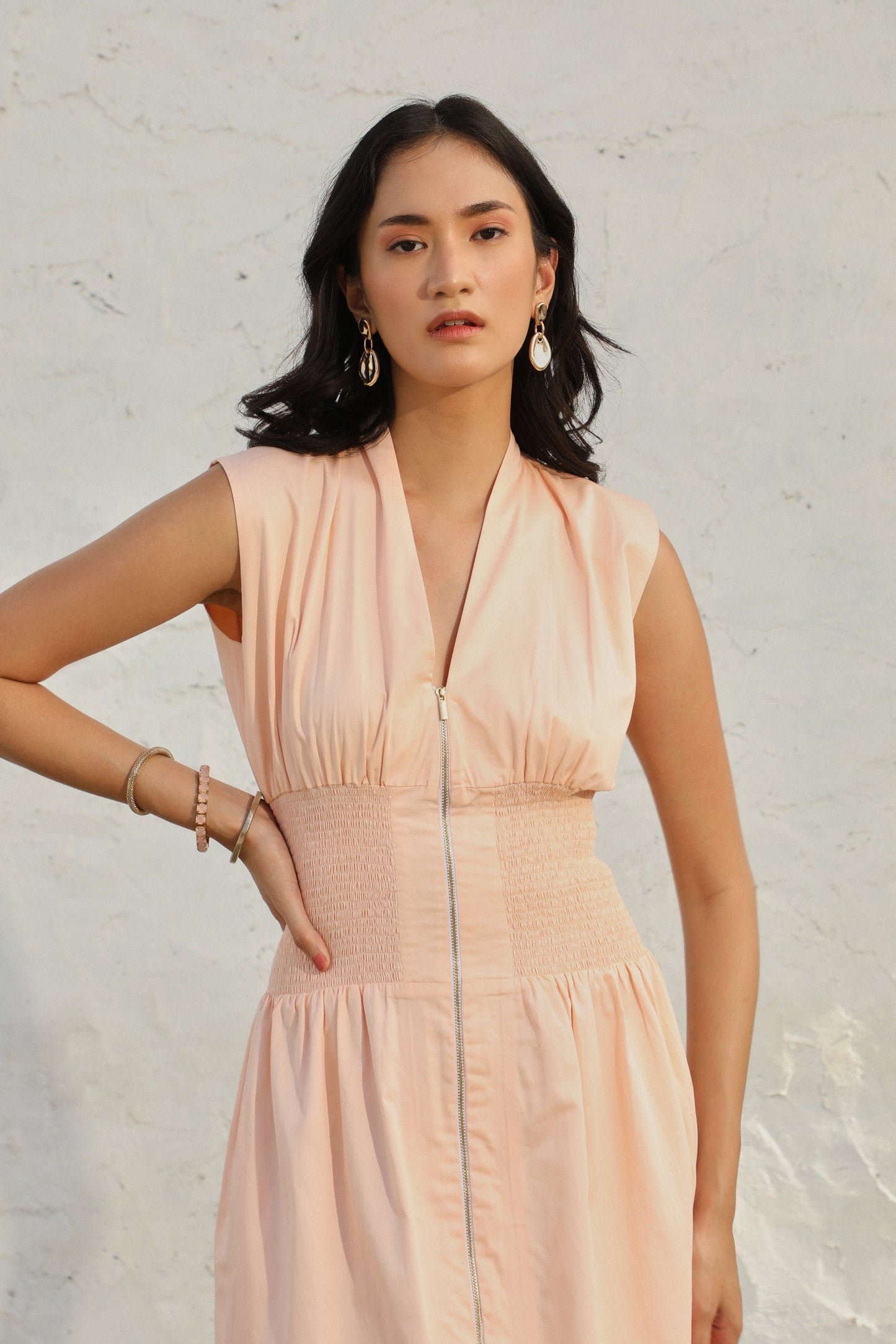 Peach Sunset Midi Dress