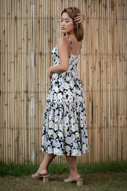 Opulent Black Rose Dress