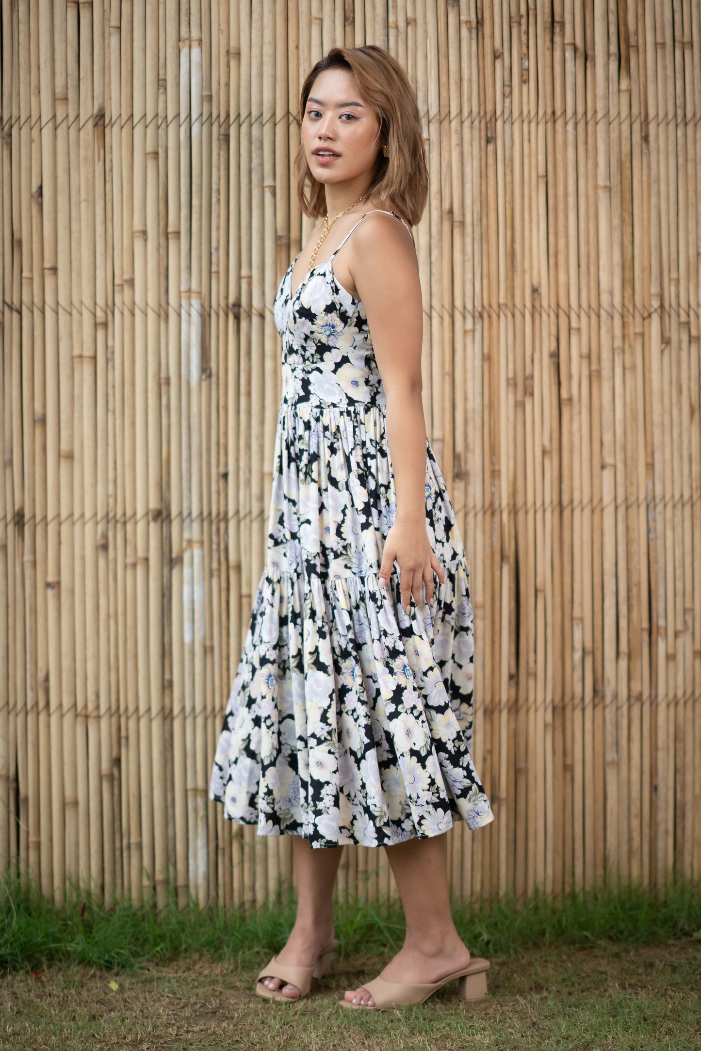 Opulent Black Rose Dress