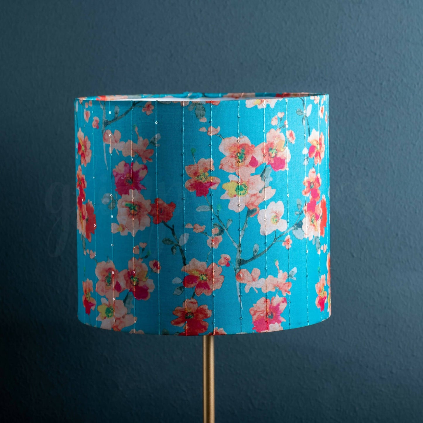 The Snail Lamp (Floral Cyan)