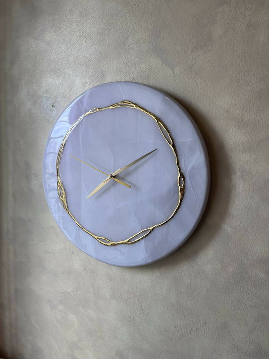 White Marble Halo Clock