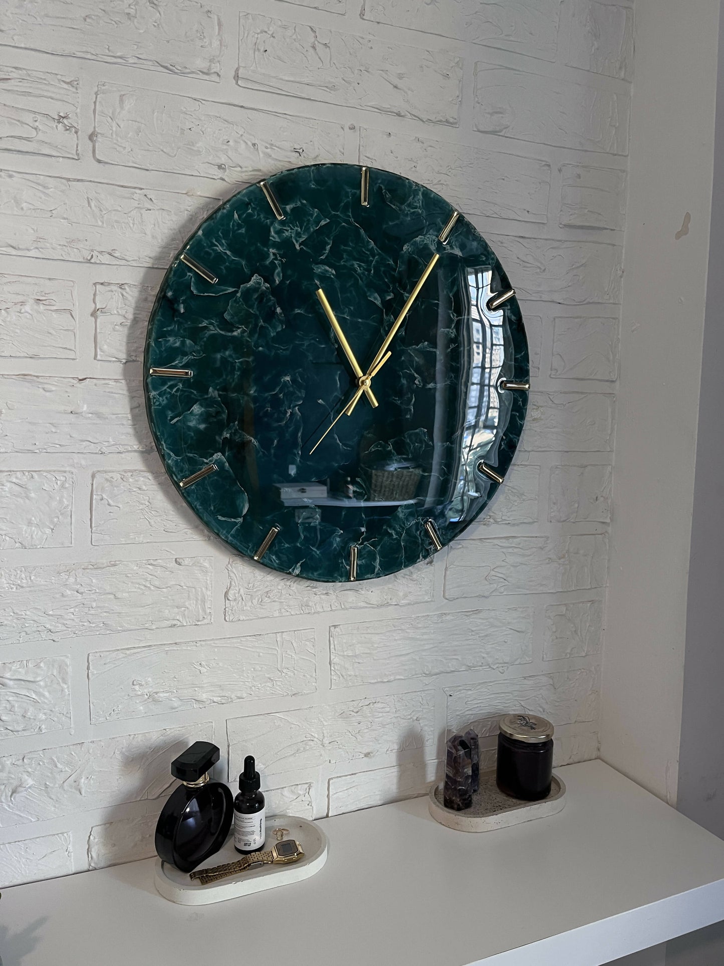 Emerald Marble Clock