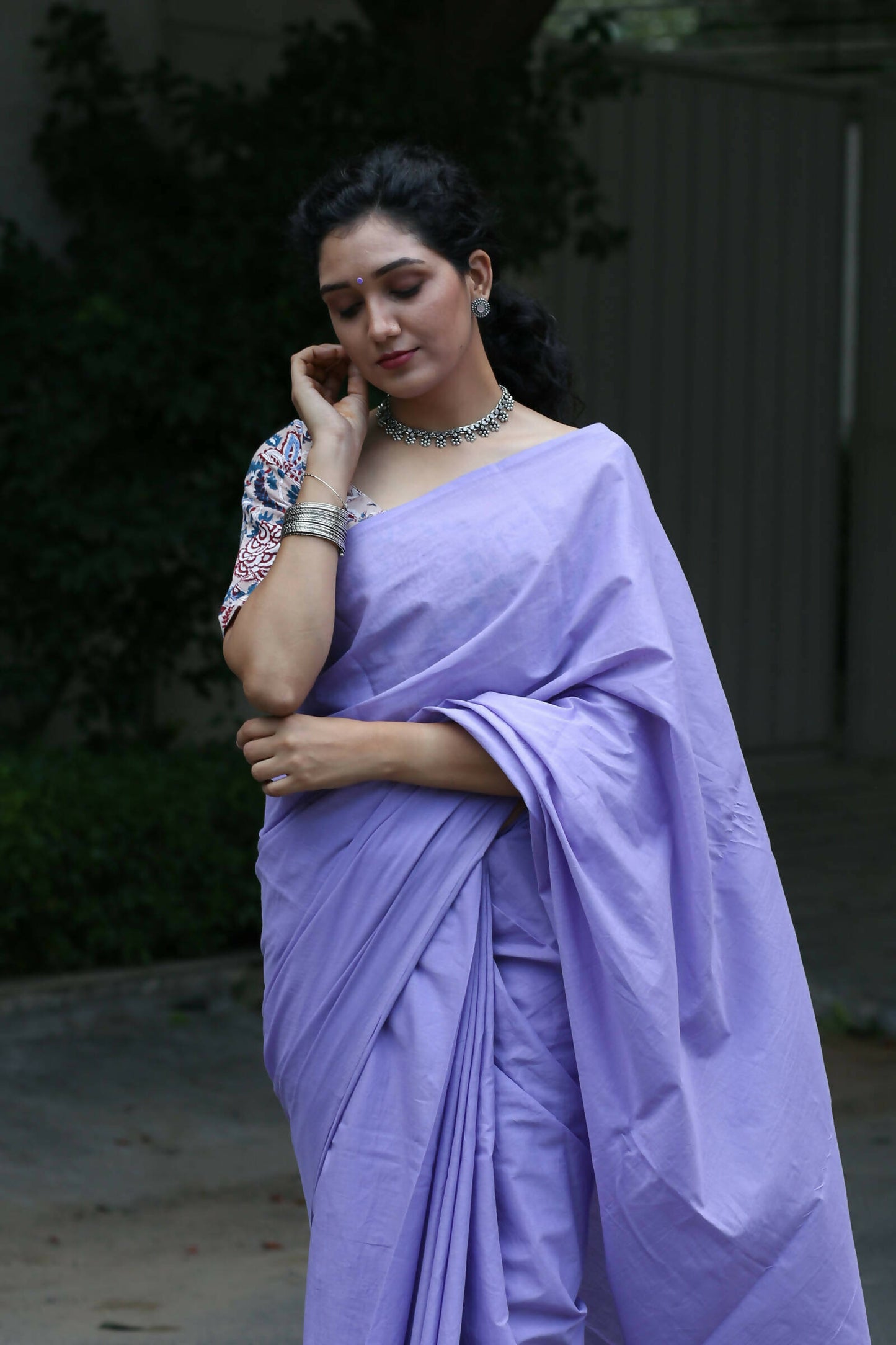 Mulmul Cotton Saree with Tassels