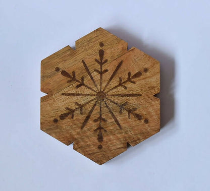 Trivets Wooden Flower Carved