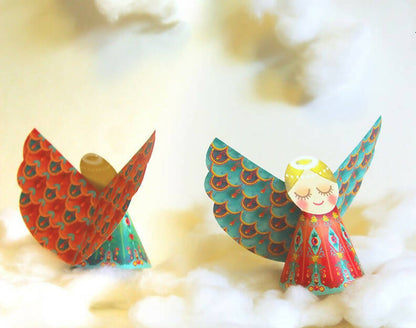 Set Of 6 Paper Angels DIY Paper Craft