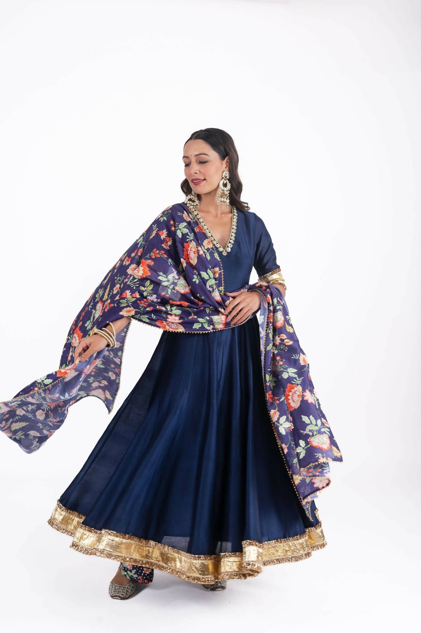 Neelam Navy Blue Anarkali Set