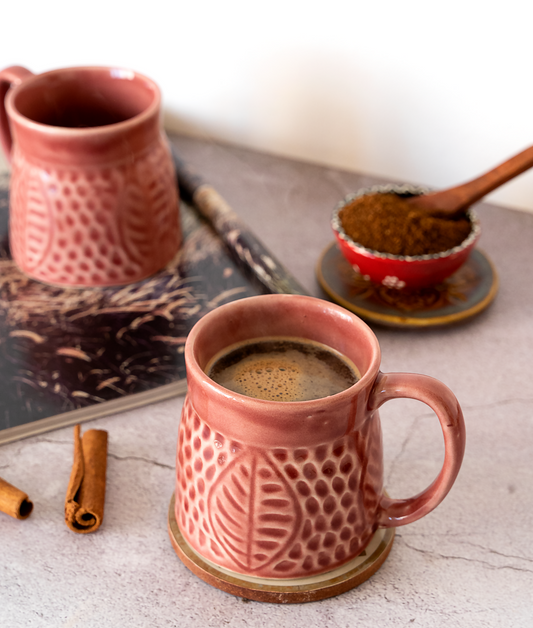 Luxurious Maroon Leaf Mug