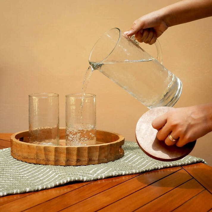 Hammered Glass Jug with Lid