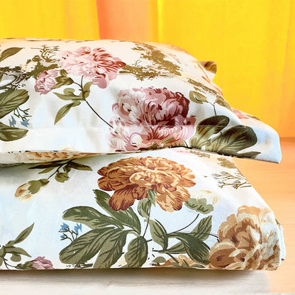 Floral Bloom Bedsheet Set- Sunny Yellow