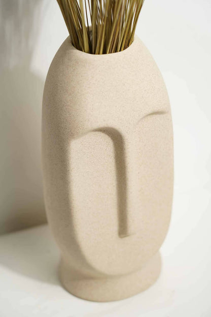 Beige Matte Nordic Face Vase