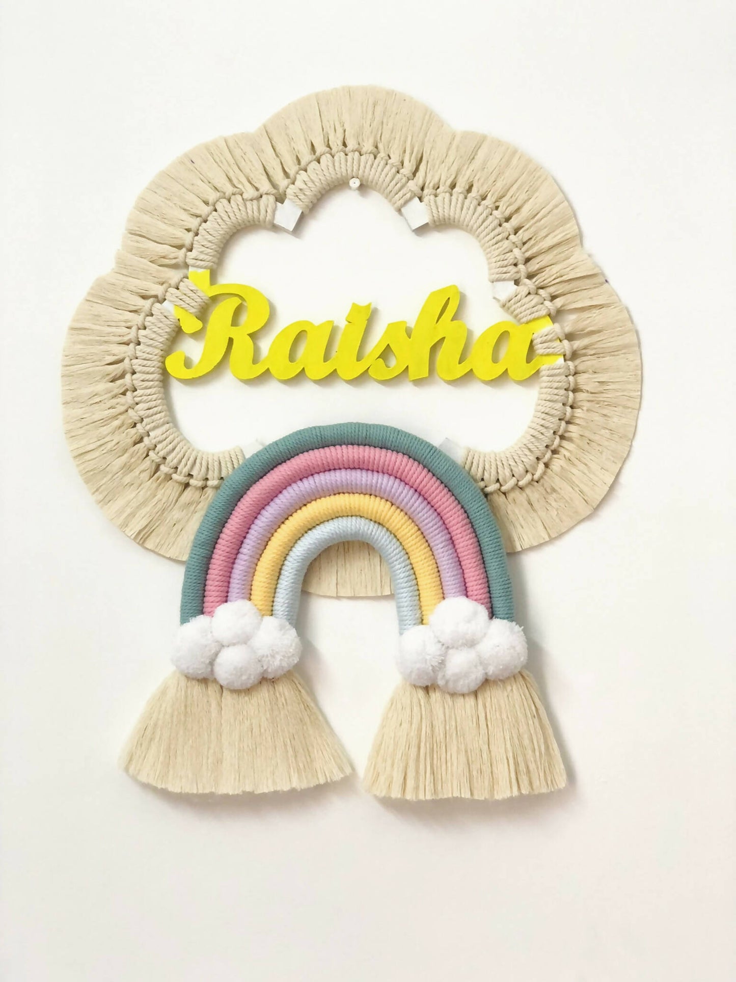 Mini Cloud Rainbow Name Macrame Dreamcatcher