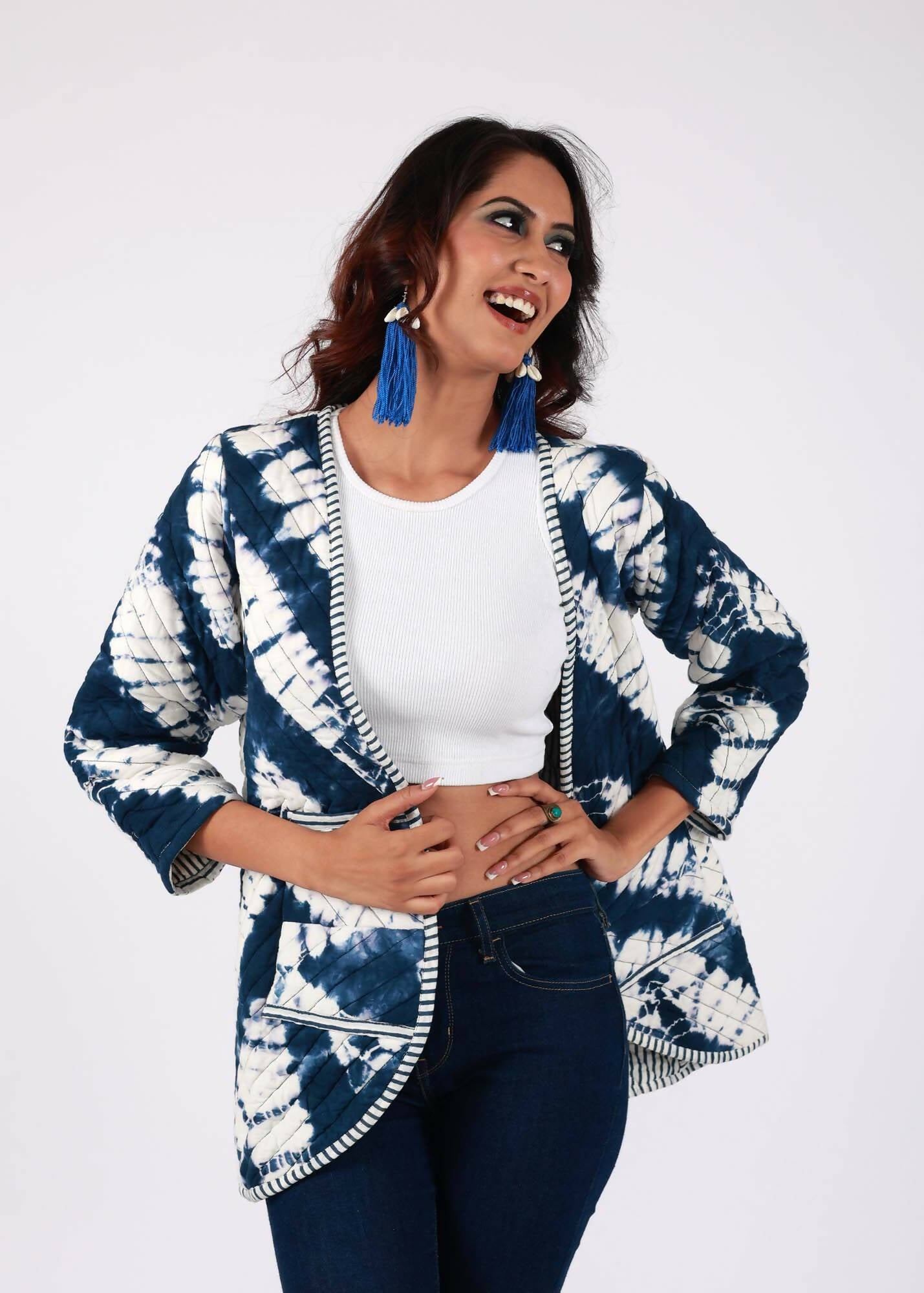 Blue Jay Tie Dye Quilted Jacket