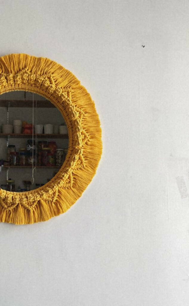 Solid Macrame Mirrors