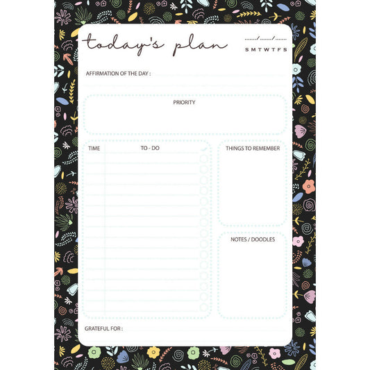 Daily Planner | Black & Blooms