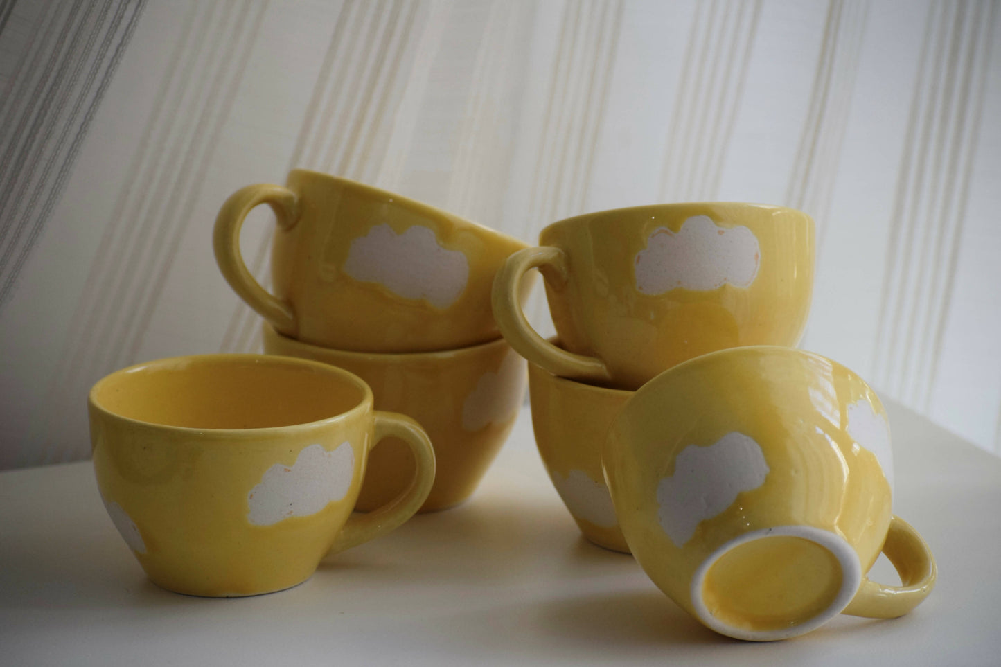 Dance with the clouds - Yellow Coffee Mug (Set of 2)