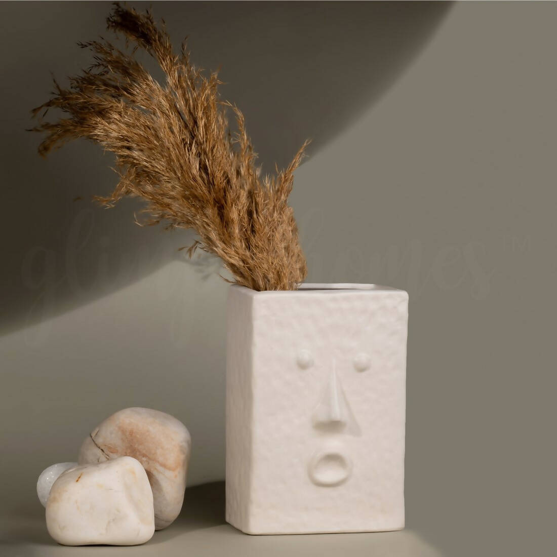 Set of 2 Face Vases (Rectangular)