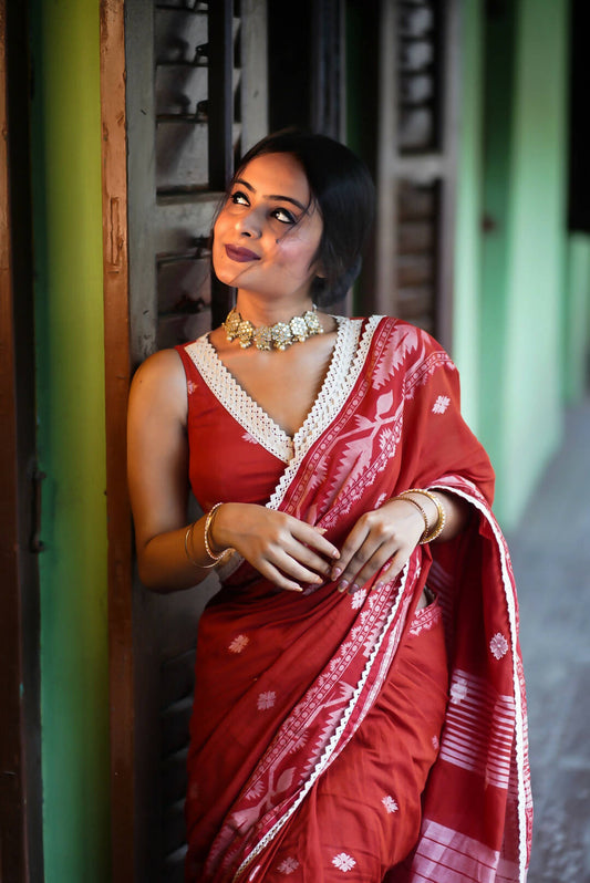 The First Rust Love Saree