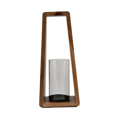 Wooden Lantern with Glass