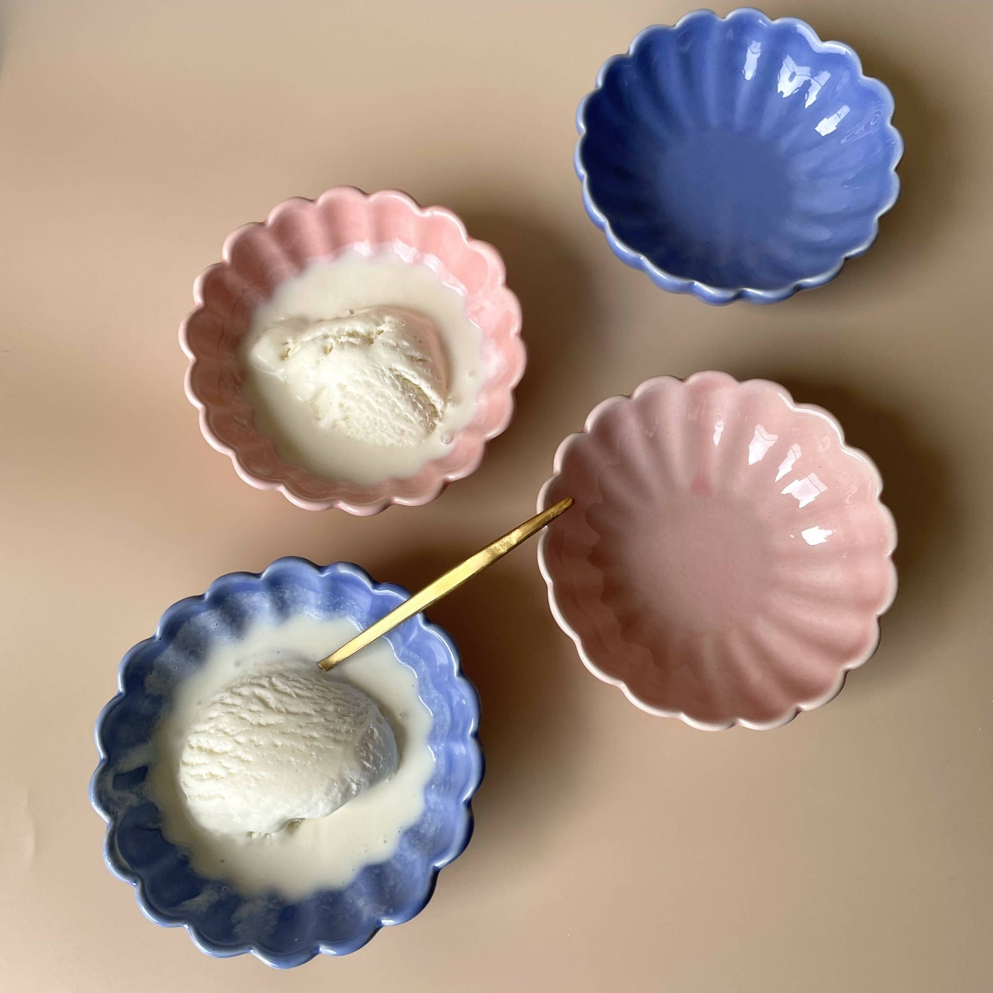 Floral Icecream Bowl (Set Of 2)