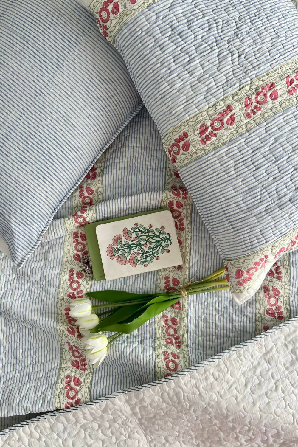 Florence Handblock Printed Quilted Bedcover