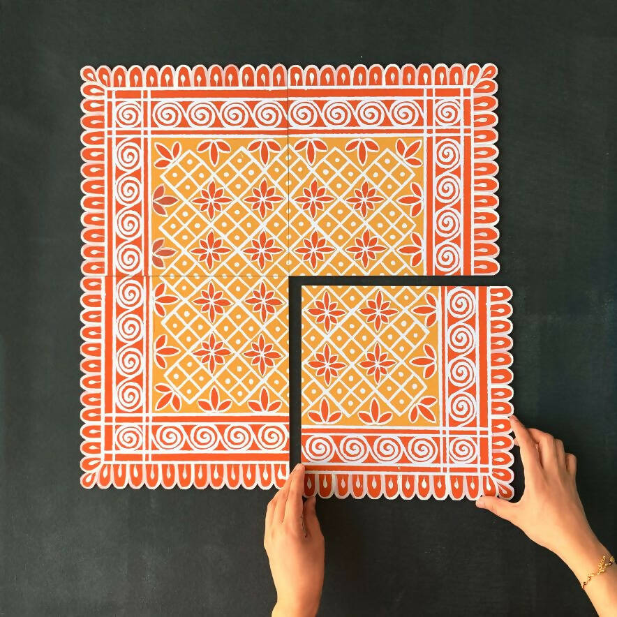 Handpainted Rangoli Bundle - Square shaped