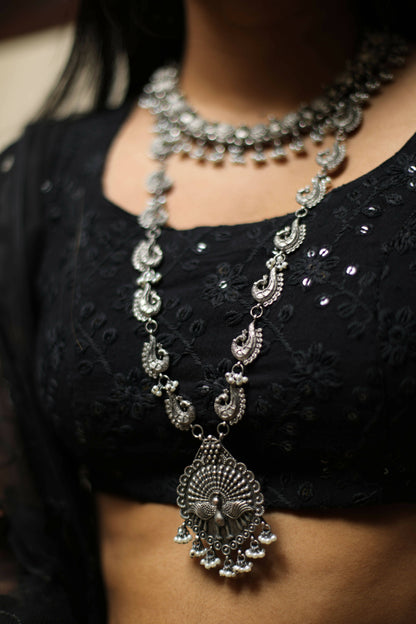 Peacock Necklace With Pearls