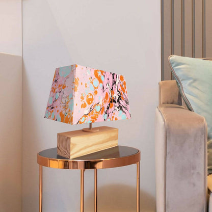 Modern Table Lamp - Marbling | Pink and Orange