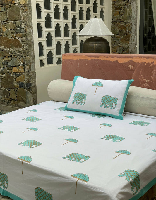 Emerald Elephant Bedsheet Set