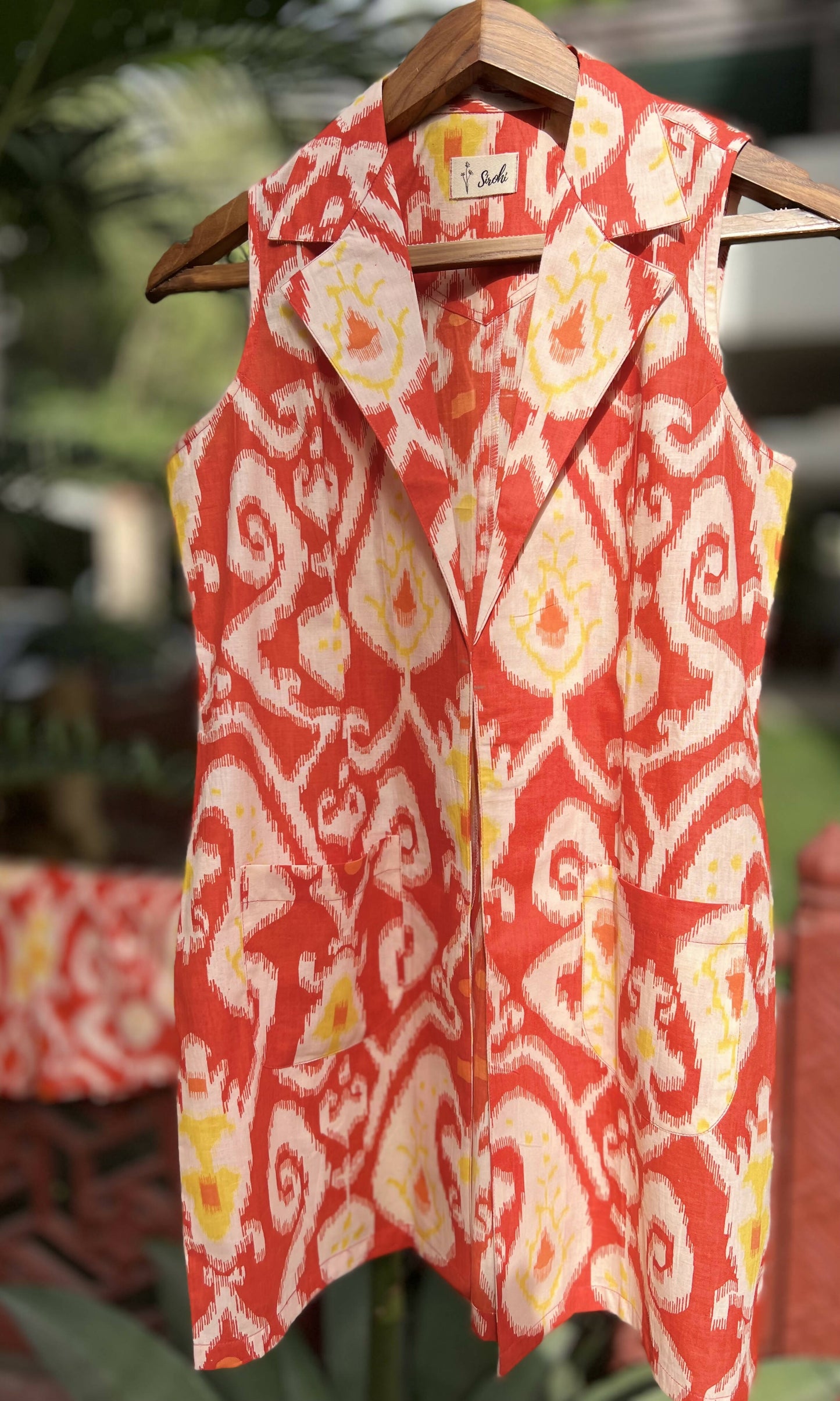 Tangerine Ikat Jacket & Shorts Set