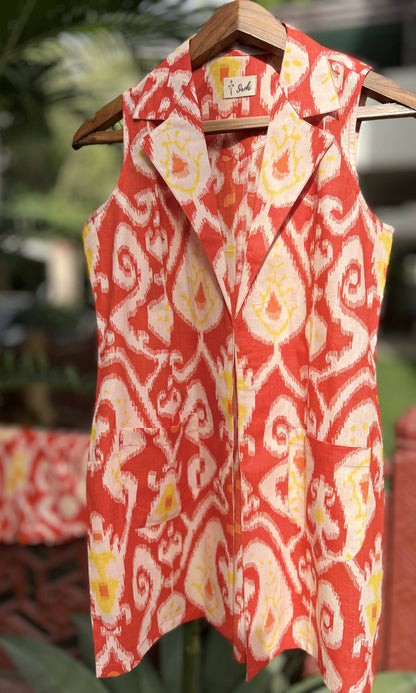 Tangerine Ikat Jacket & Shorts Set