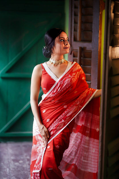 The First Rust Love Saree