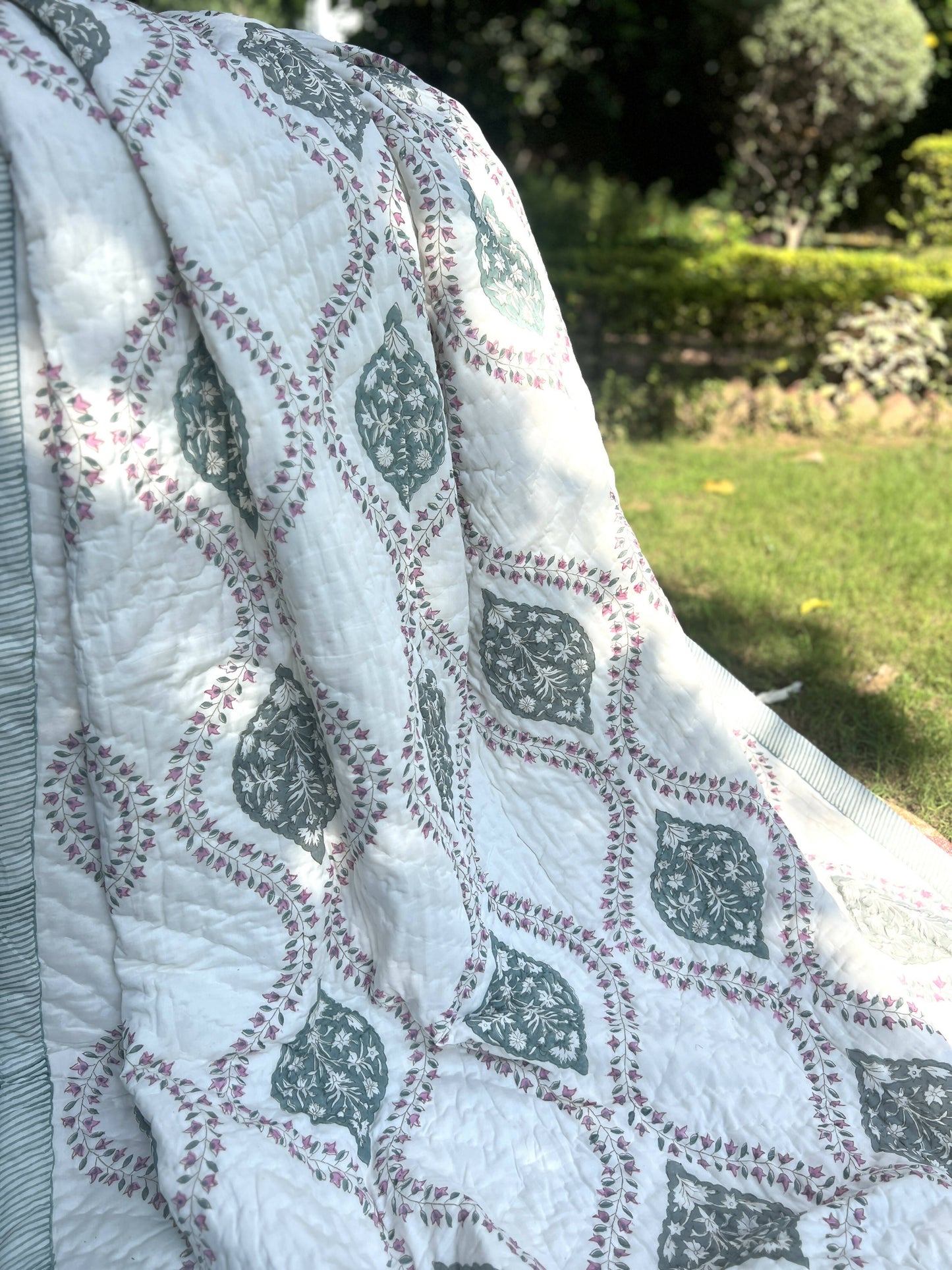 Reversible Hand Block Quilt | Grandeur