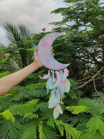 Hand Painted Moon Dreamcatcher