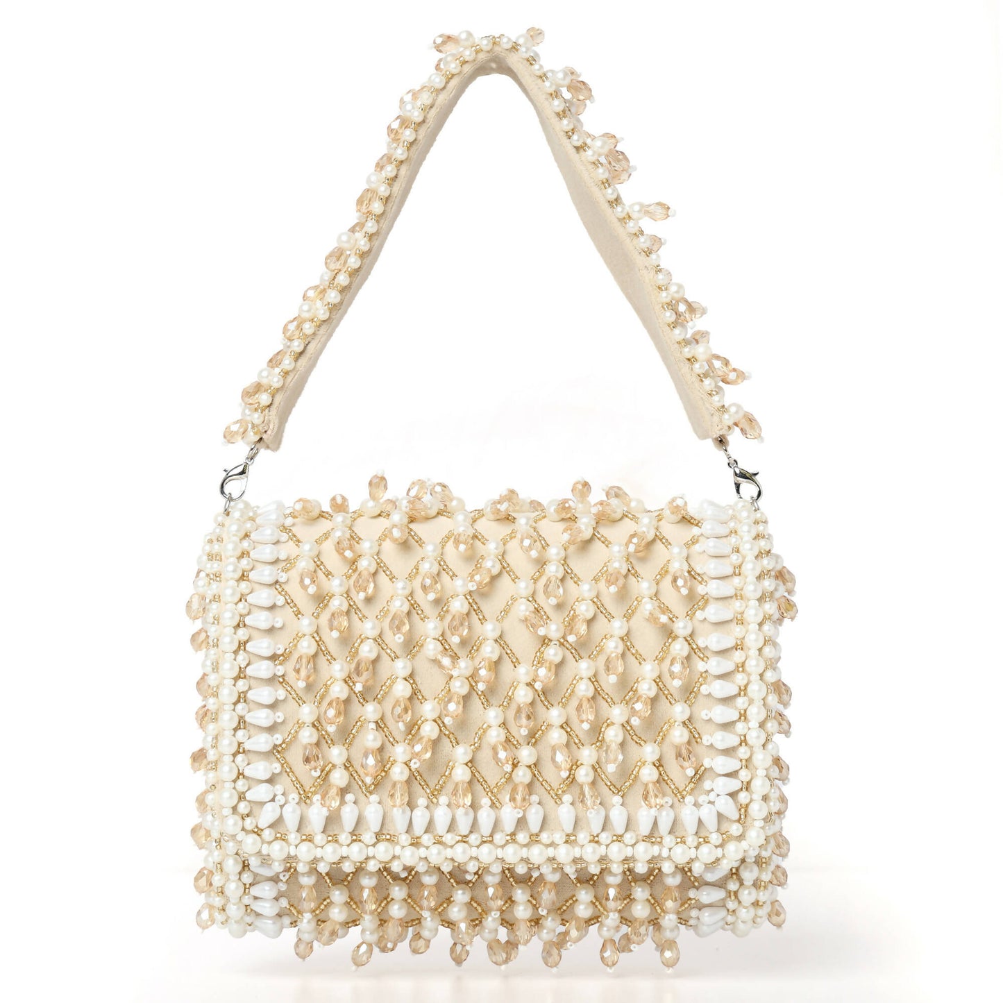 Pearlescent Golden Flap Bag: Timeless Glamour