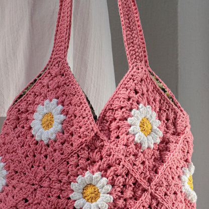 Pink Daisy Hobo Bag
