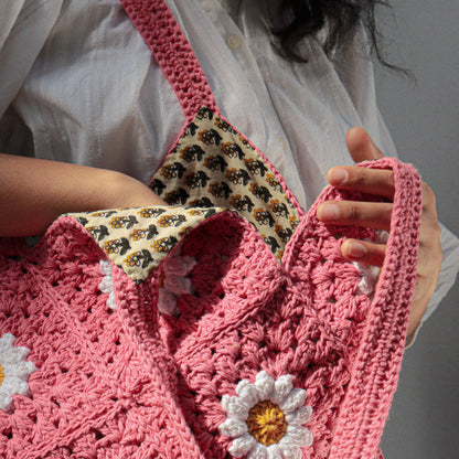 Pink Daisy Hobo Bag