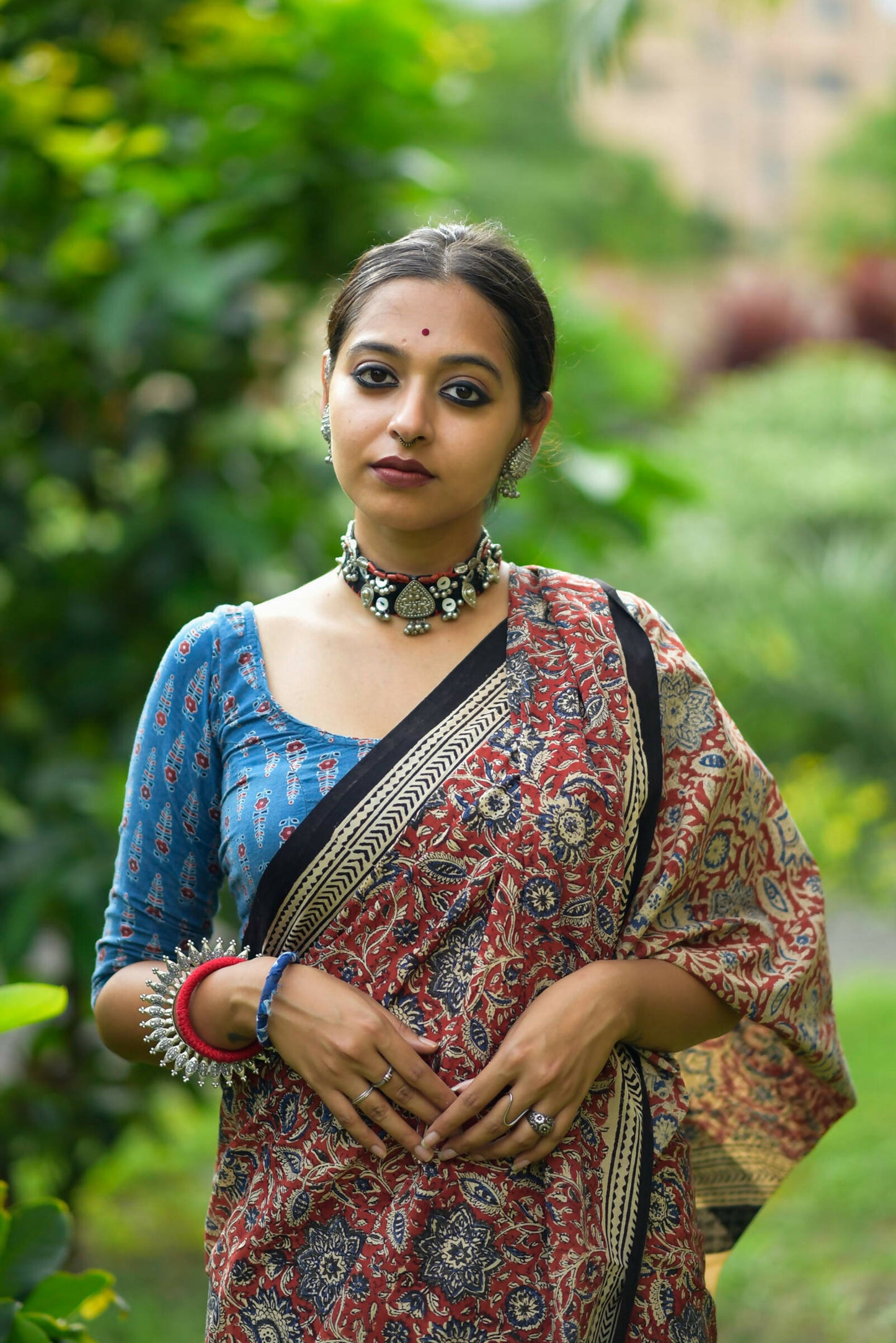 Rosy Affair- Hand Block Print Mulmul Cotton Saree