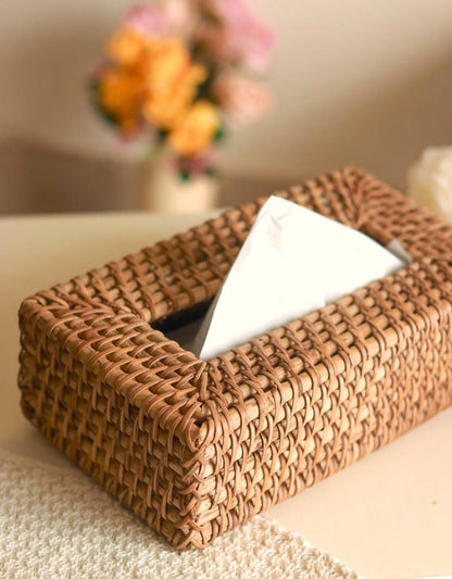 Rustic Cane Tissue Holder