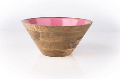 Serving Bowl Wooden Blush Pink