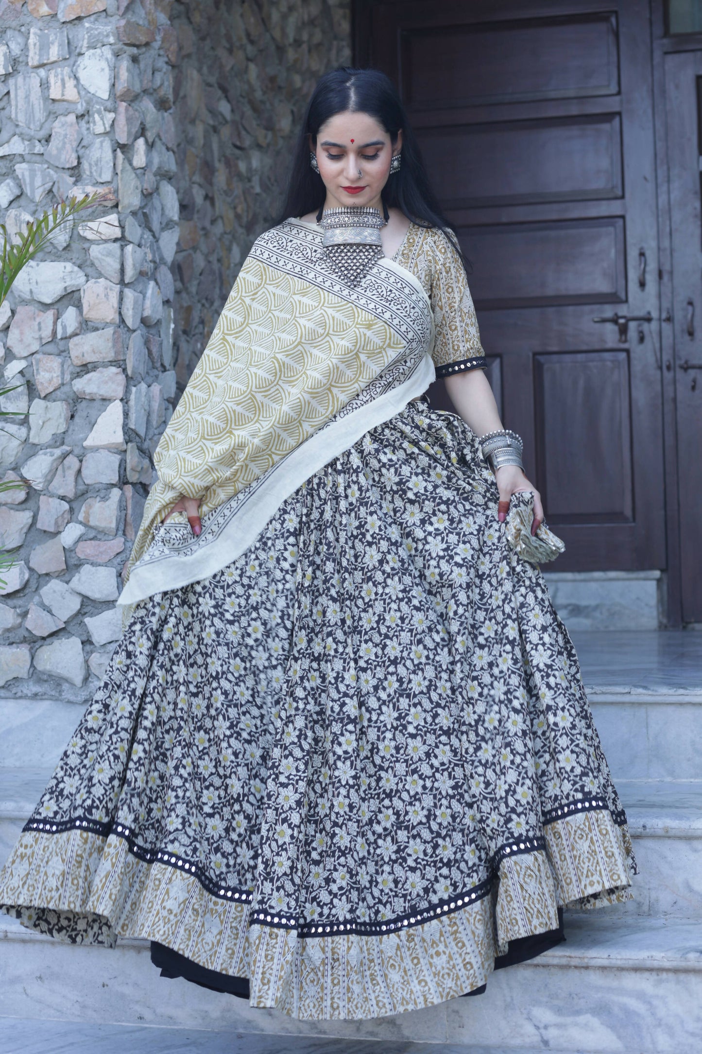 Shambhavi Handblock Lehenga