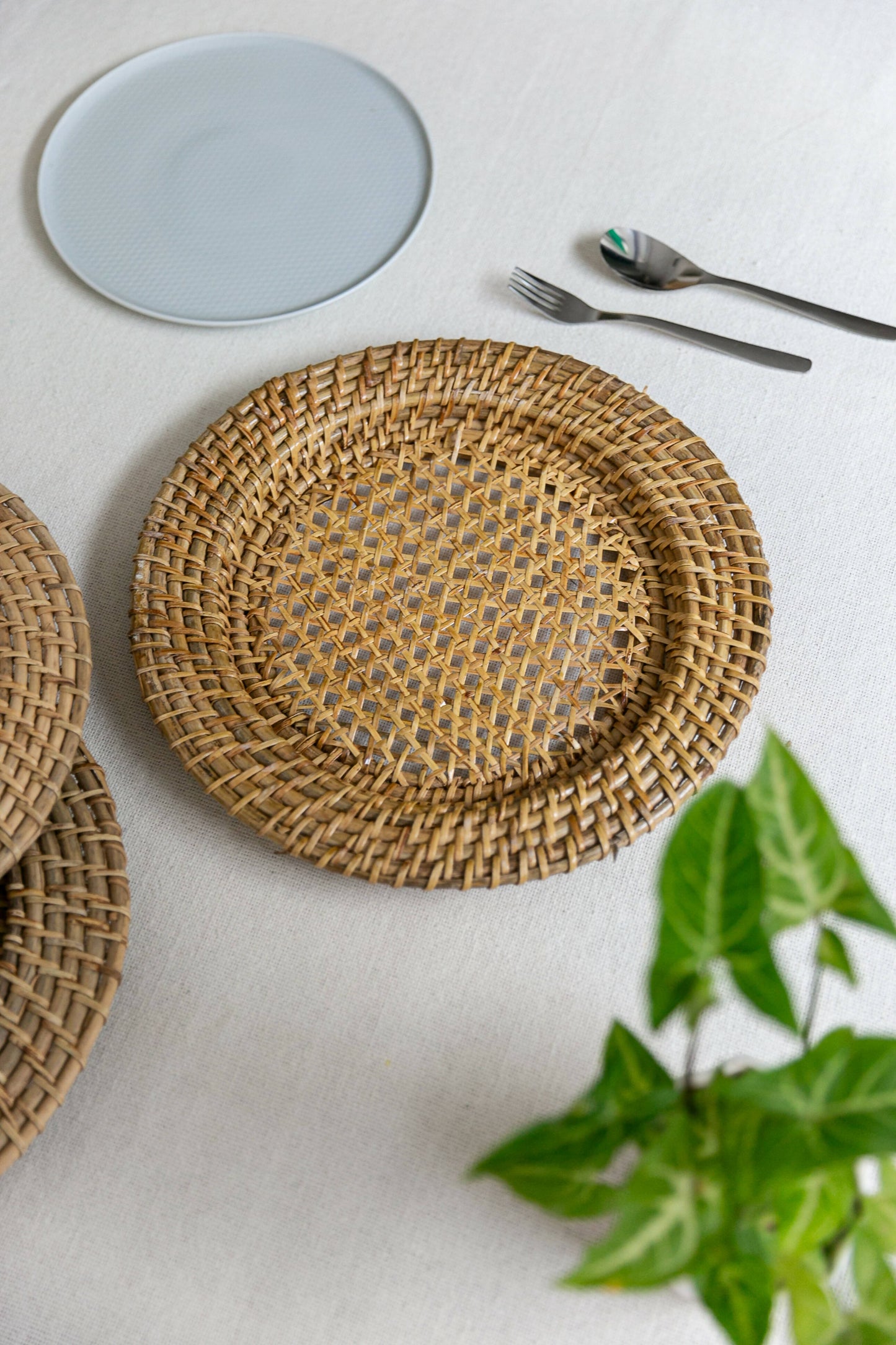 Rattan Cane Chargers (Set of 2)