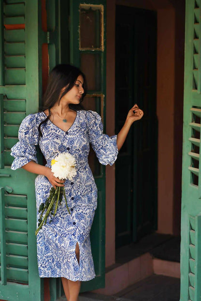 Blue Hibiscus Dress