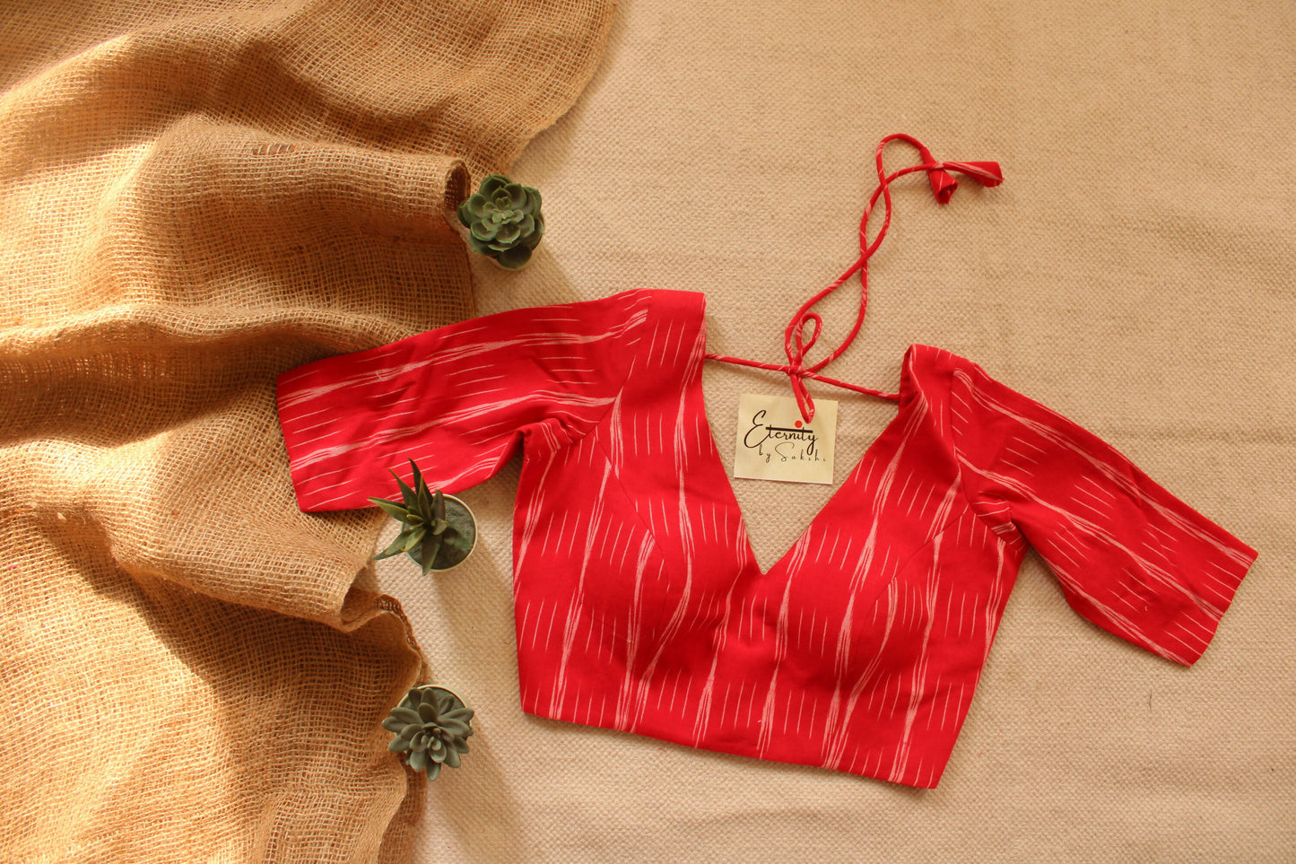 Red Ikat Blouse