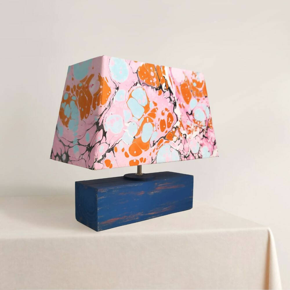 Modern Table Lamp - Marbling | Pink and Orange