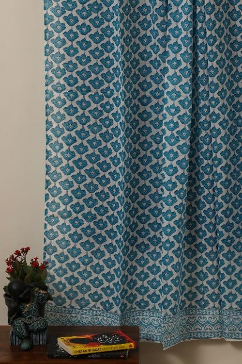 Ambar Handblock Printed Voile Cotton Curtain