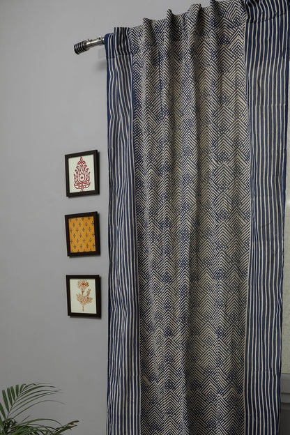 Aster Handblock Printed Cotton Door Curtain