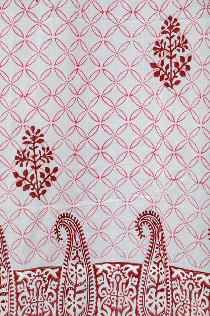 Bunz's Red Bangles Handblock Printed Cotton Door Curtain