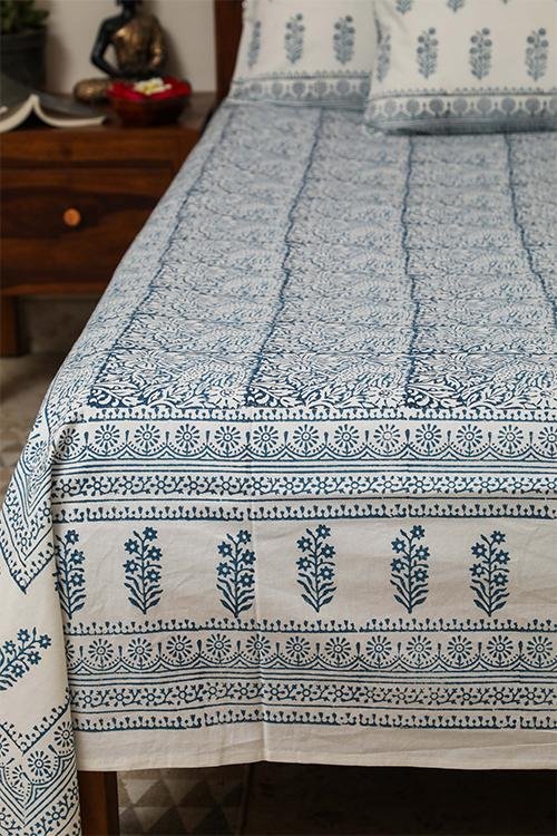 Cuckoo' Handblock Printed Cotton Bedsheet