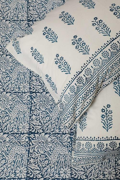 Cuckoo' Handblock Printed Cotton Bedsheet