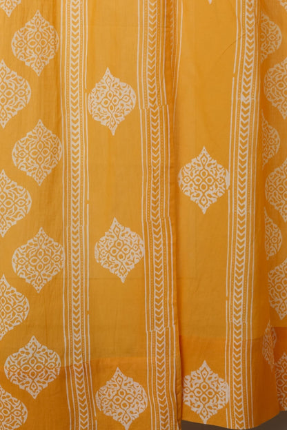 Daffodil Handblock Printed Cotton Window Curtain